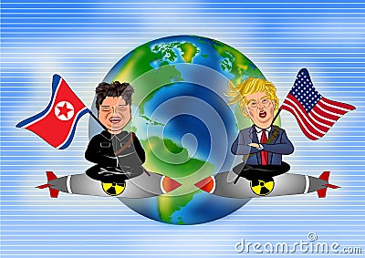 Kim Jong Un vs Donald Trump Editorial Stock Photo