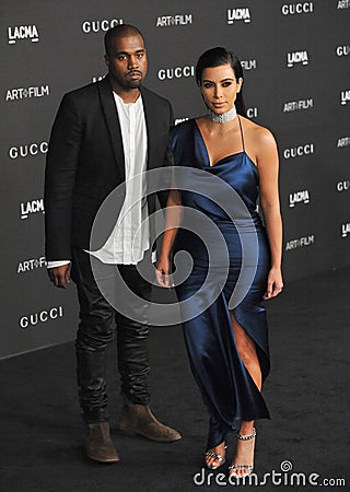 Kim Kardashian & Kanye West Editorial Stock Photo