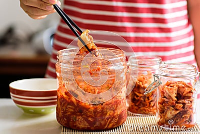 Kimchi cabbage Korean food in a jar Stock Photo