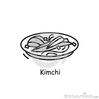 Kimchi icon.Korean cuisine and nutrition concept. Thin line vector illustration Vector Illustration