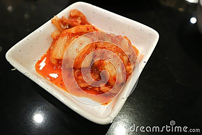 Kimchi , kimchee or Korean salad or Korean food or pickled vegetable Stock Photo