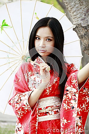 Kimono girl Stock Photo