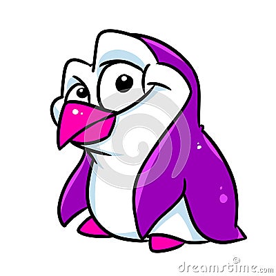 Kind cheerful penguin bird character illustration cartoon Cartoon Illustration