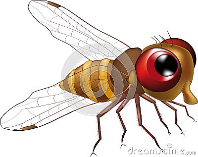 Kind fly from a cartoon film Vector Illustration