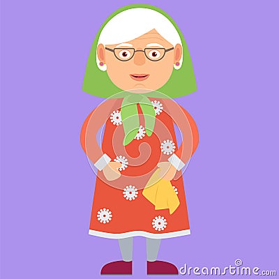 Kind Grandmother Vector Illustration