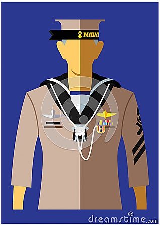 A kind of navy uniform. Vector Illustration