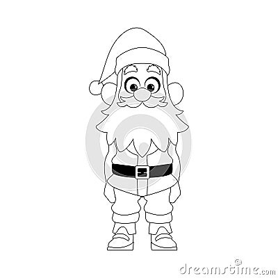 Kind and sweet Santa Claus, the main character of the New Year holidays. Coloring style Vector Illustration