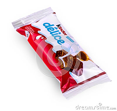 Kinder Delice snack made from milk Editorial Stock Photo