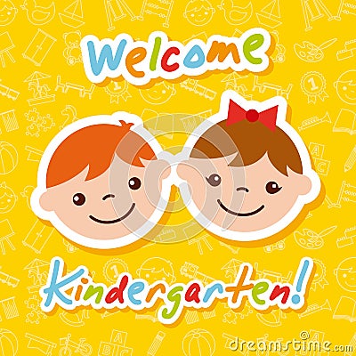 Kinder garten cartoon Vector Illustration