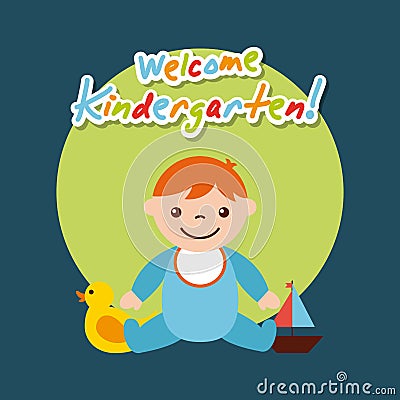 Kinder garten scenary Vector Illustration