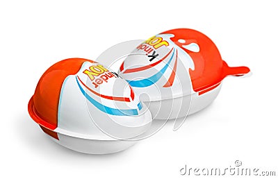 Kinder Surprise Chocolate Eggs On White Background Editorial Stock Photo
