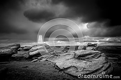 Kinder Scout Trigpoint Stock Photo