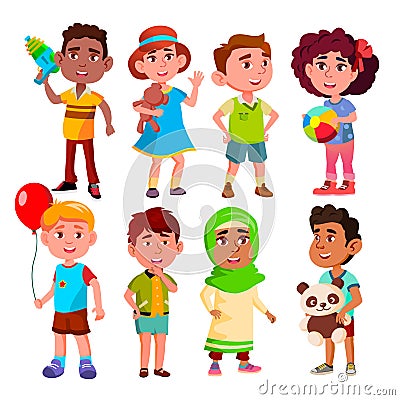 Kinder Vector. Multinational Kinder Child Person Group. Illustration Vector Illustration
