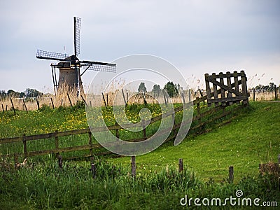 Kinderdijk windmill Stock Photo