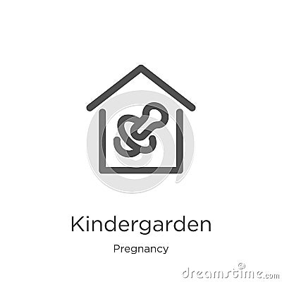 kindergarden icon vector from pregnancy collection. Thin line kindergarden outline icon vector illustration. Outline, thin line Vector Illustration