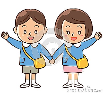 Kindergarden kids Cartoon Illustration