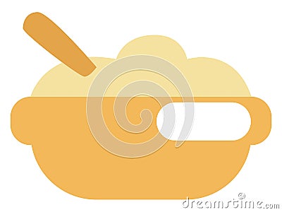Kindergarten baby porridge, icon Vector Illustration