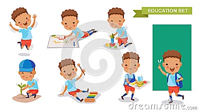 Kindergarten children Vector Illustration