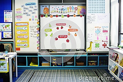 Kindergarten Classroom White Board Learning School Editorial Stock Photo