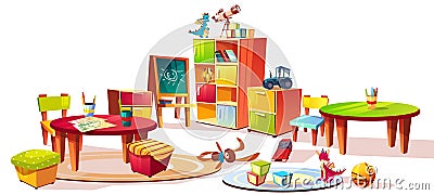 Kindergarten interior furniture vector illustration Vector Illustration