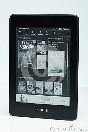 Kindle e book reader Editorial Stock Photo