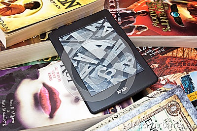 Kindle e book reader Editorial Stock Photo