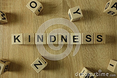 Kindness word from wooden blocks Stock Photo