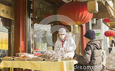 Kinds of food in sale Editorial Stock Photo