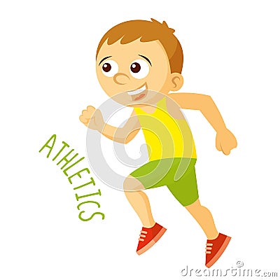 Kinds of sports. Athlete. Athletics. Run Vector Illustration