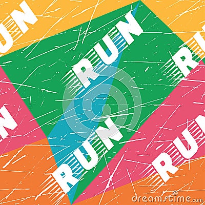 Kinesio tape horizontal seamless pattern or background. Fitness run colorful Scratched elements, sport label, textile Vector Illustration