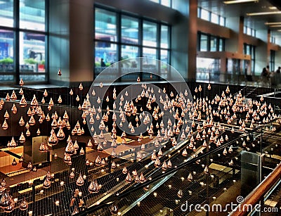 kinetic art sculpture @ Changi Airport , Singapore Editorial Stock Photo