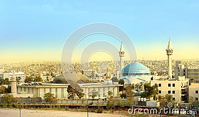 King Abdullah Mosque in Amman Jordan Stock Photo