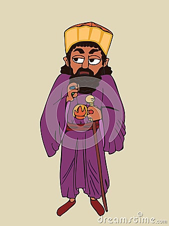 King of Ancient Persia vector cartoon Vector Illustration