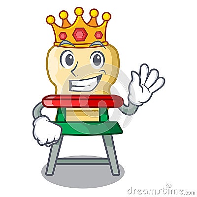 King baby highchair isolated on the mascot Vector Illustration