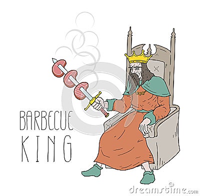 King of barbecue illustration Vector Illustration