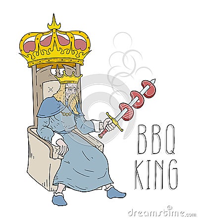 King of barbecue illustration Vector Illustration