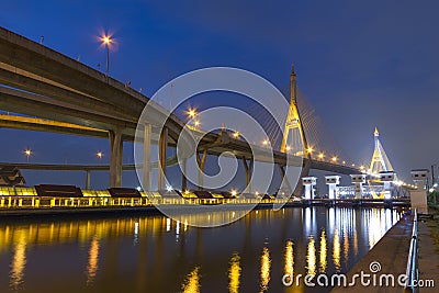 King Bhumibhol Bridge Editorial Stock Photo