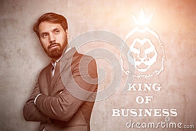 King of business with a beard Stock Photo