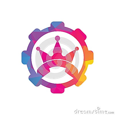 King call gear shape vector logo design Vector Illustration