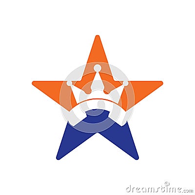 King call star shape vector logo design. Vector Illustration