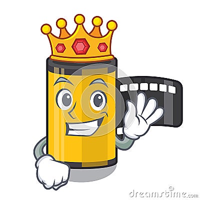 King camera roll in the cartoon drawer Vector Illustration