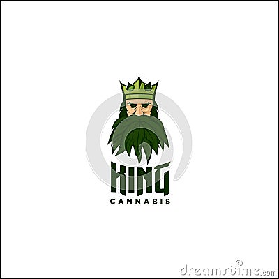 King of cannabis Vector Illustration