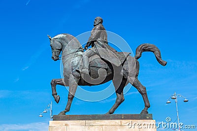 King Carol I statue in Bucharest Editorial Stock Photo