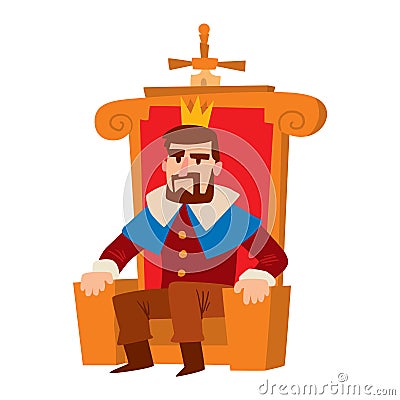 King cartoon vector character. Vector Illustration