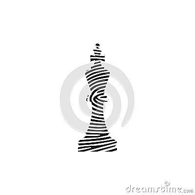 King chess icon. King Chess Icon Fingerprint Concept. Vector Illustration
