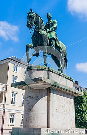 King Christian X Equestrian Statue, Copenhagen, Denmark Stock Photo