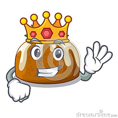 King christmas pudding isolated on the mascot Vector Illustration