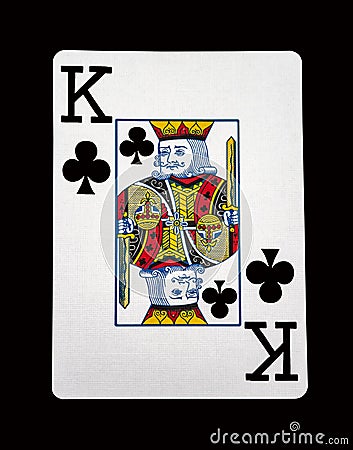 King of clubs card with clipping path Stock Photo