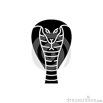 King cobra black glyph icon Vector Illustration