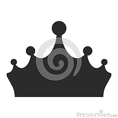 King crown black icon, medieval gem decoration Vector Illustration
